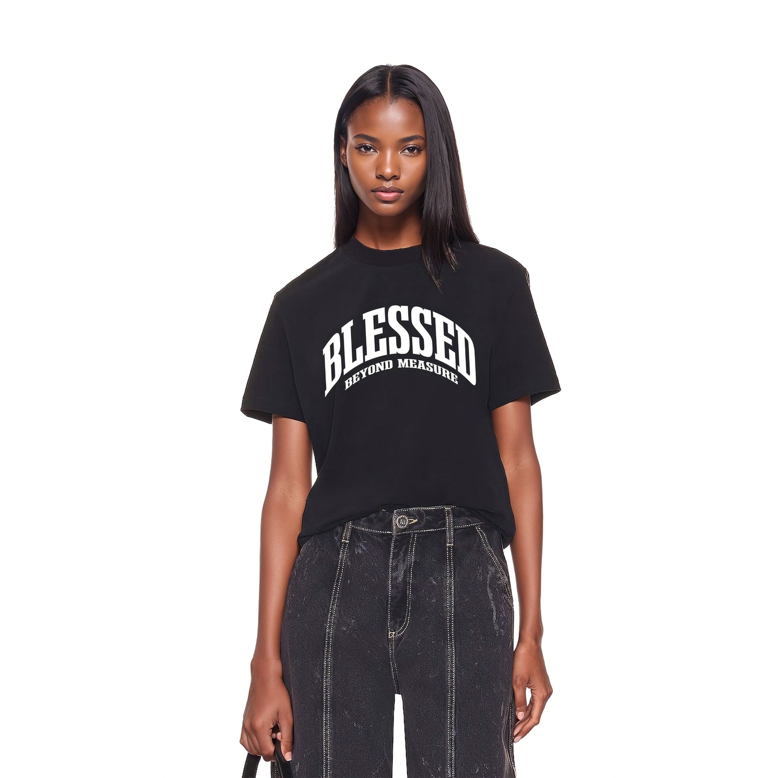 Blessed Beyond Measure Black Women’s T-Shirt | The Great Name