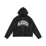 Blessed Beyond Measure Zip Up Oversized Heavyweight Hoodie