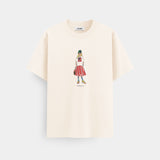 Palmika x Vika Stylish Girl Artwork T-Shirt – Creme